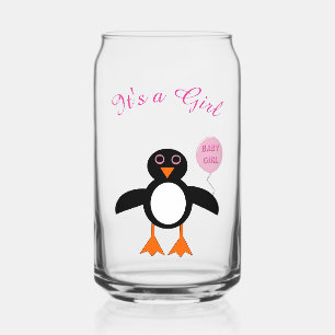 Verre Canette Bébé rose mignon fille pingouin Personnalisé Genre
