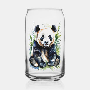 Verre Canette Belle aquarelle Panda Bear