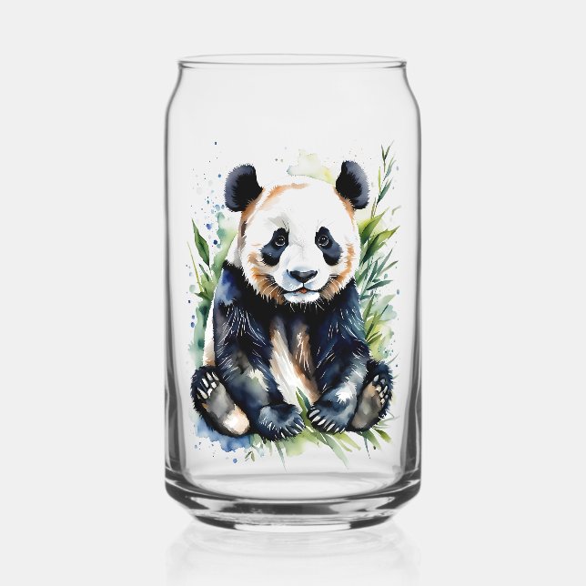Verre Canette Belle aquarelle Panda Bear (Recto)