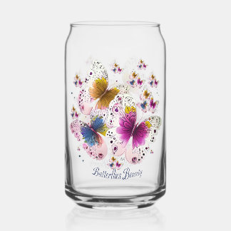 Verre Canette Belle Art Papillon