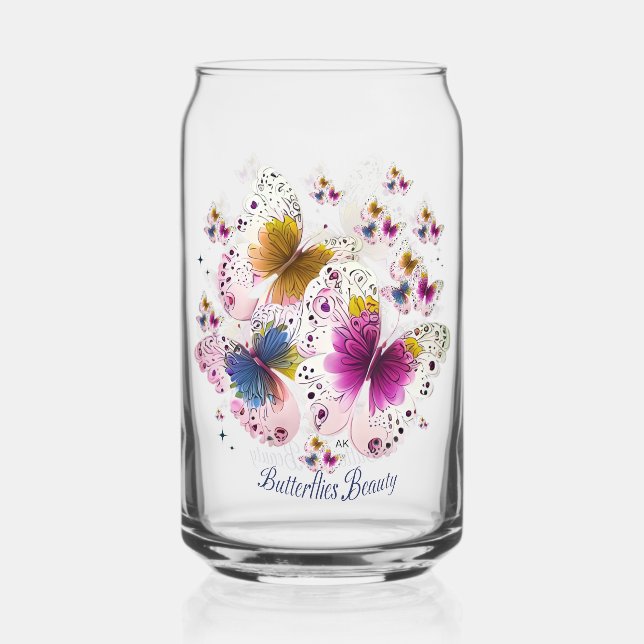 Verre Canette Belle Art Papillon (Recto)