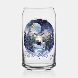 Verre Canette Bénédiction solstice Wolf d'hiver Moonlight Woods