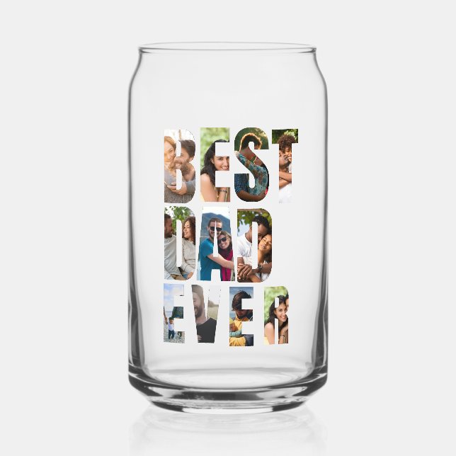 Verre Canette Best Dad Ever | Photo Collage Placeholder Template (Recto)