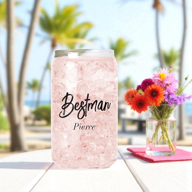 Verre Canette Bestman Black White Mariage (Créateur téléchargé)