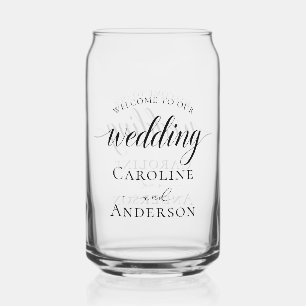 Verre Canette Bienvenue à notre mariage  Ajouter un nom 