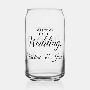 Verre Canette Bienvenue à notre mariage  Ajouter un nom 