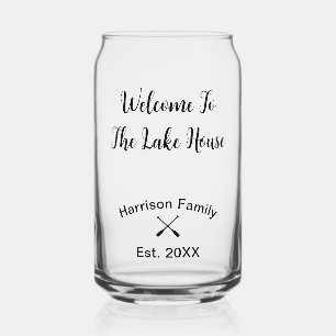 Verre Canette Bienvenue Au Lake House nom de famille personnalis