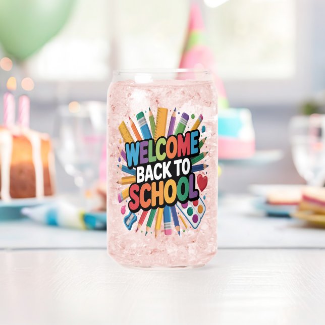 Verre Canette Bienvenue au retour à l'école (Insitu (Anniversaire))