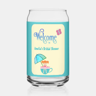 Verre Canette Bienvenue Nom personnalisé Fête des mariées papill