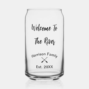 Verre Canette Bienvenue Sur Le Nom De Famille De La Rivière