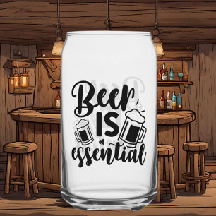 Verre Canette Bière amusante art de mot essentiel