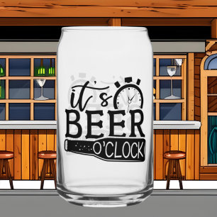 Verre Canette Bière amusante art du mot à l'heure