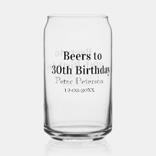 Verre Canette Bière pour 30e anniversaire nom date homme styléSi