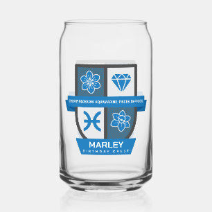 Verre Canette Blason d'anniversaire des Poissons™ pour le 1er au