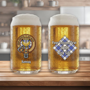 Verre Canette Blason de Clan Hannay sur tartan