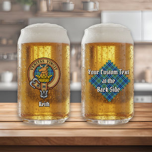 Verre Canette Blason de Clan Keith sur Tartan