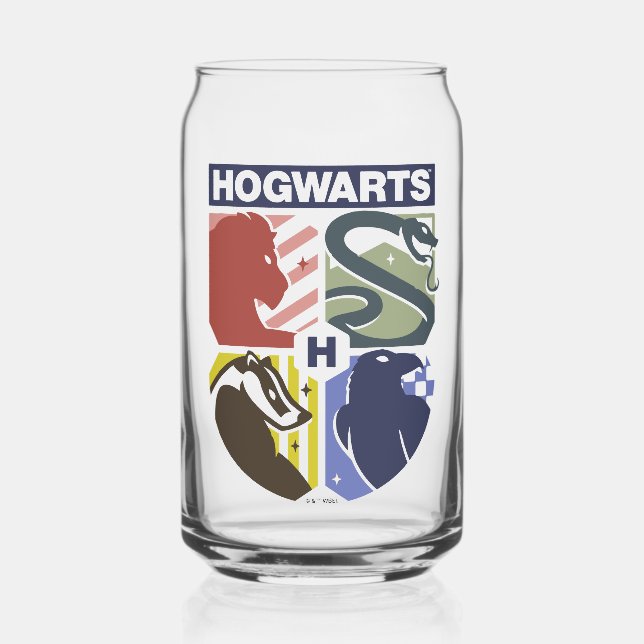 Verre Canette Blason timbré vintage HOGWARTS™ (Recto)