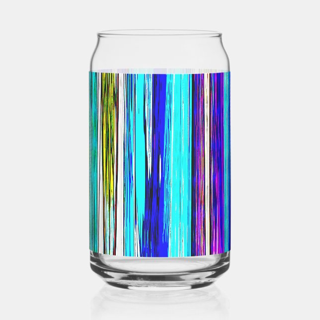 Verre Canette Bleu Abstrait bandes 606 (Recto)