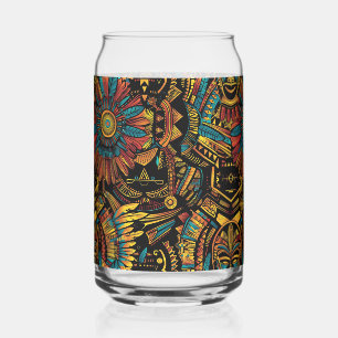 Verre Canette Bleu Alluring "Aztec Dream" Imprimé Can Glass 473m