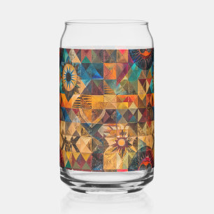 Verre Canette Bleu Élégant "Artiste Héritée" 473ml Can Glass