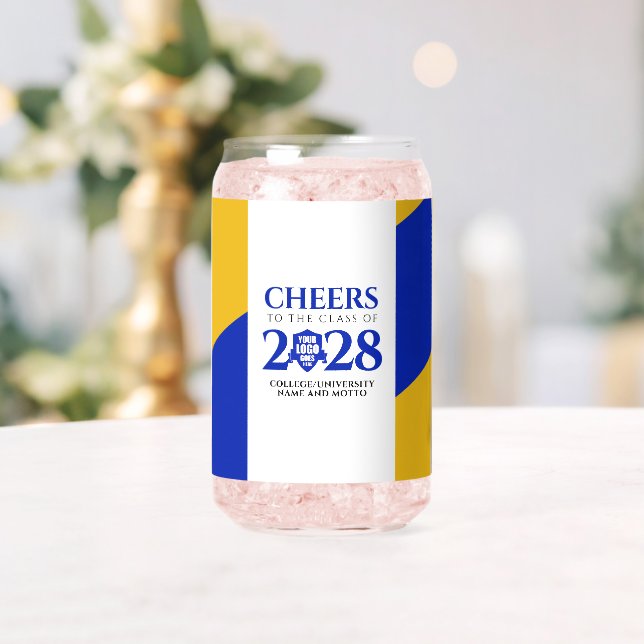 Verre Canette Bleu Gold School College University Graduation (Insitu (Mariage))