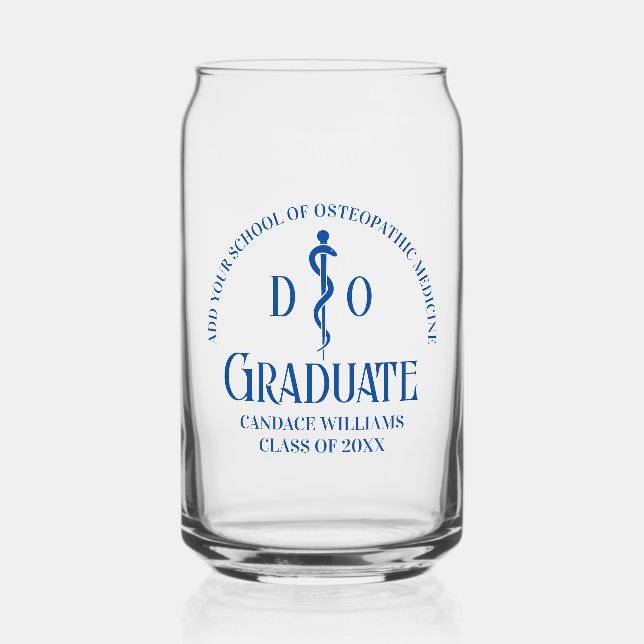 Verre Canette Bleu Ostéopathie Médicale (Recto)