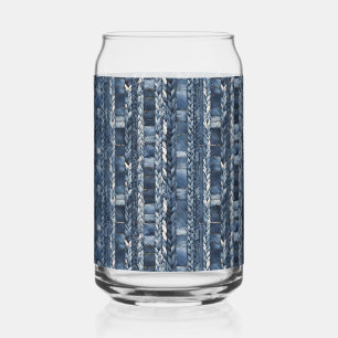 Verre Canette Bleu Perdu Et Tressé Jean Denim