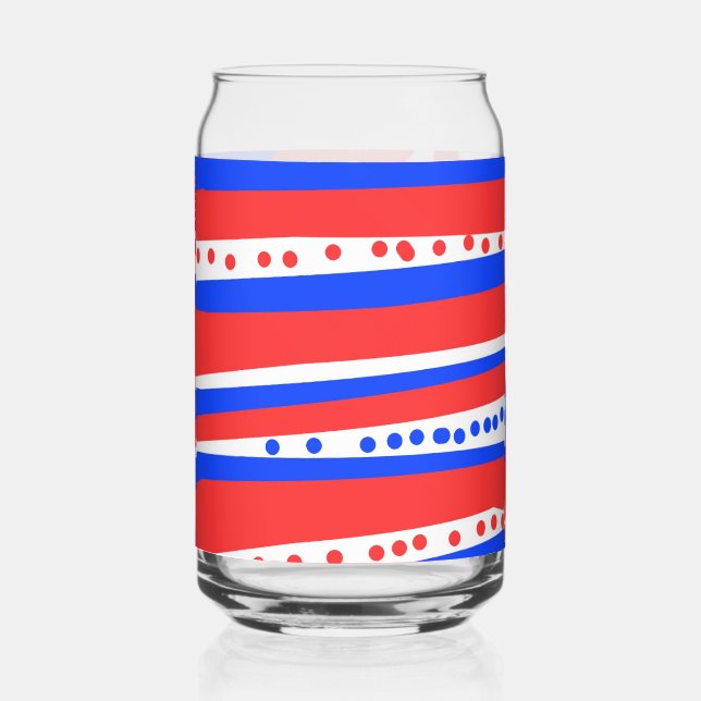 Verre Canette Bleu rouge Cercles Bleu (Recto)