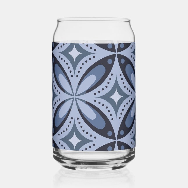 Verre Canette Blue Geometric Pattern Retro Style (Recto)