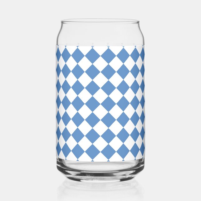 Verre Canette Blue White Checker Diamond Pattern (Recto)