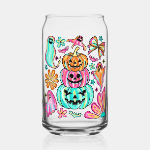Verre Canette Boho Halloween Citrouille Ghost