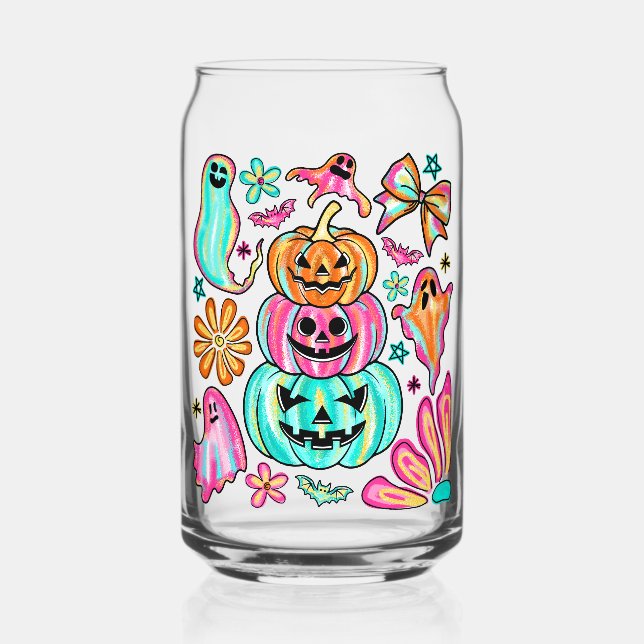 Verre Canette Boho Halloween Citrouille Ghost (Verso)