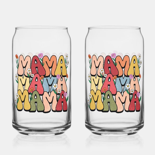 Verre Canette Boho "Mama" Stacked Typography (Recto)