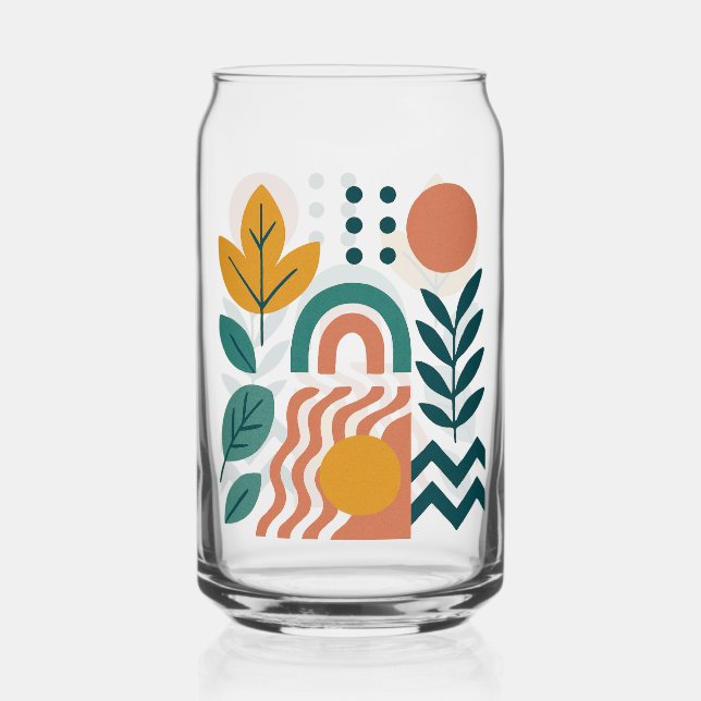Verre Canette Boho moderne Abstrait Nature Wall Art (Verso)