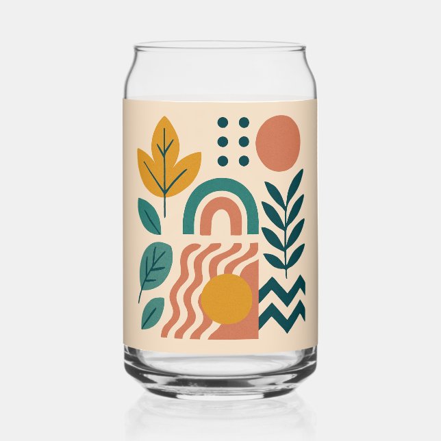 Verre Canette Boho moderne Abstrait Nature Wall Art (Verso)