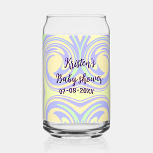 Verre Canette Boho violet vert baby shower marbre rustique moder