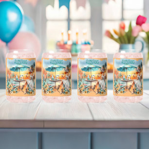 Verre Canette Boisson de Bon Anniversaire Cowgirl Côtière
