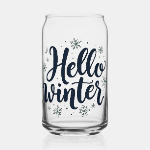 Verre Canette Bonjour hiver Noël Flambeau de neige saison hiver
