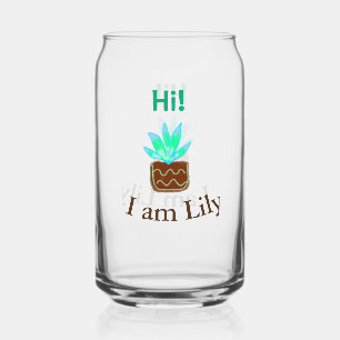 Verre Canette Bonjour Je suis Lily cactus succulent ajouter nom