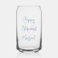 Bonne fête de retraite gris Monogramme bleu Nom
