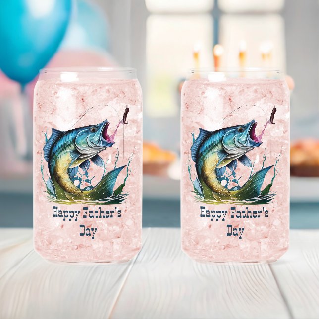 Verre Canette Bonne Fête des pères poisson frappant (Insitu (Baby Shower))
