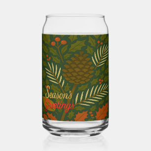 Verre Canette Bonnes Fêtes mi-siècle automne et hiver