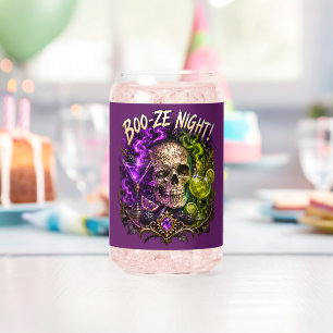 Verre Canette Boo Ze Night Cocktail gothique à crâne