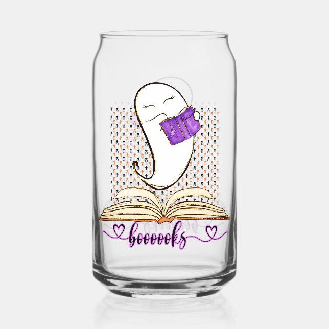 Verre Canette Boooooooks ! Fantôme Et Livre Lecture Halloween (Recto)