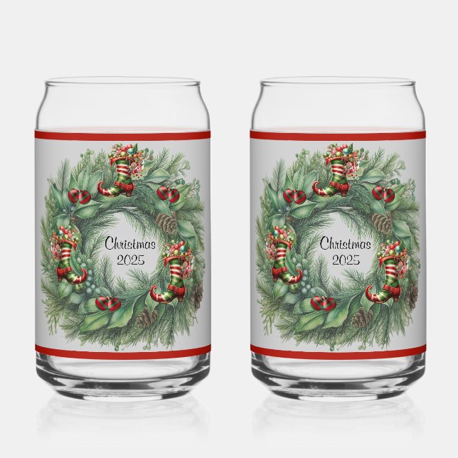 Verre Canette Boot Wreath Soda Glass (Recto)