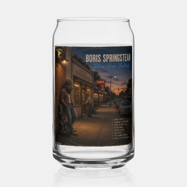 Verre Canette Boris Springstean : une parodie (Recto)