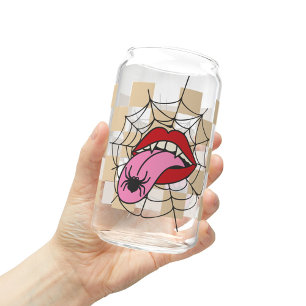 Verre Canette Boug Halloween Tongue Sorcière, Cadeau Halloween A