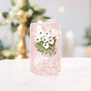 Verre Canette Bouquet de printemps frais - 'Le printemps est dan