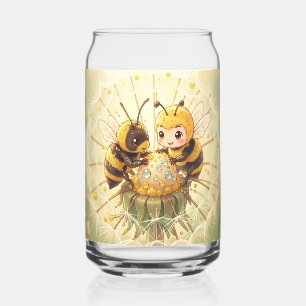 Verre Canette Bourdon doré en danse fleurie.5