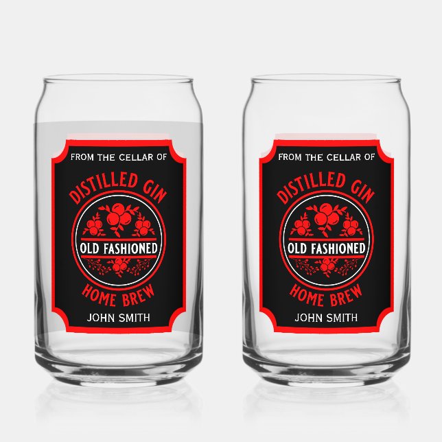 Verre Canette Bouteille Gin Personnalisée (Recto)